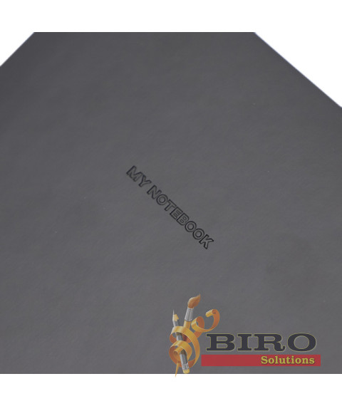 Agendă nedatată A5 pătrățele, 96 foi, IDEE OBSIDIAN BLACK, copertă flexibilă cu elastic