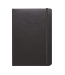 Agendă nedatată A5 cu pătrățele, 96 foi, IDEE, copertă flexibilă cu elastic, Intense Grey