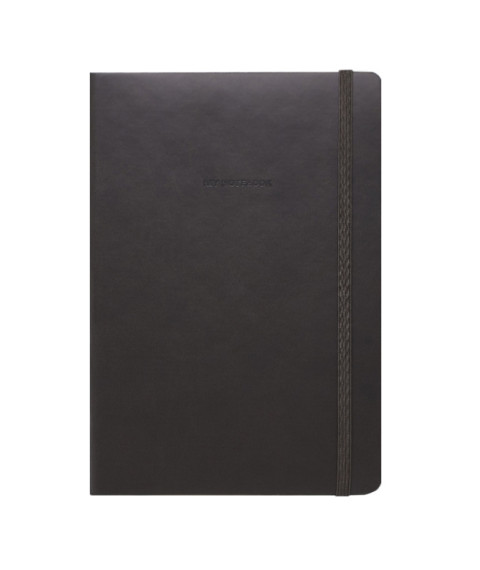 Agendă nedatată A5 cu pătrățele, 96 foi, IDEE, copertă flexibilă cu elastic, Intense Grey