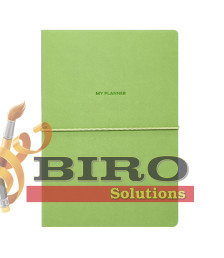Agendă nedatată A5 săptămână/linie, 106 foi, IDEE, copertă flexibilă cu elastic, Olive Green