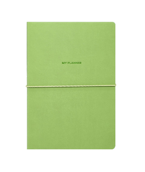 Agendă nedatată A5 săptămână/linie, 106 foi, IDEE, copertă flexibilă cu elastic, Olive Green
