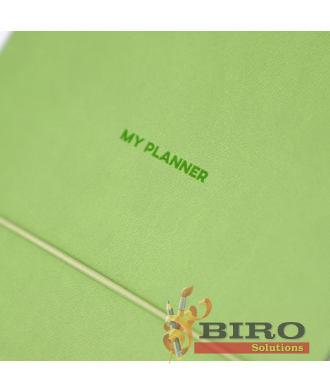 Agendă nedatată A5 săptămână/linie, 106 foi, IDEE, copertă flexibilă cu elastic, Olive Green