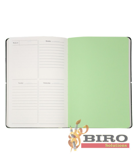 Agendă nedatată A5 săptămână/linie, 106 foi, IDEE, copertă flexibilă cu elastic, Olive Green
