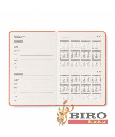 Agendă A5 2027 IDEE Standard „Aesthetic Coral”