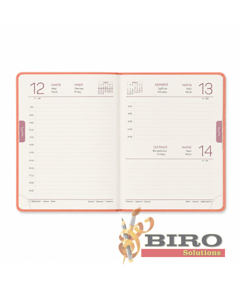 Agendă A5 2027 IDEE Standard „Aesthetic Coral”