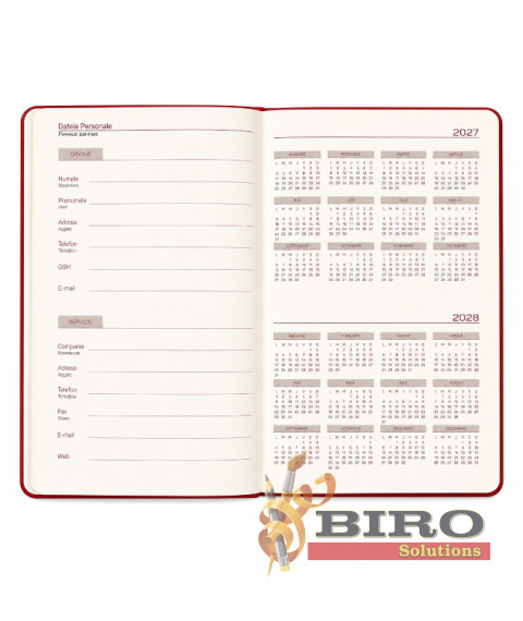 Agendă A5 2027 IDEE Standard „Cherry Red”
