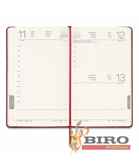 Agendă A5 2027 IDEE Standard „Deep Burgundy”