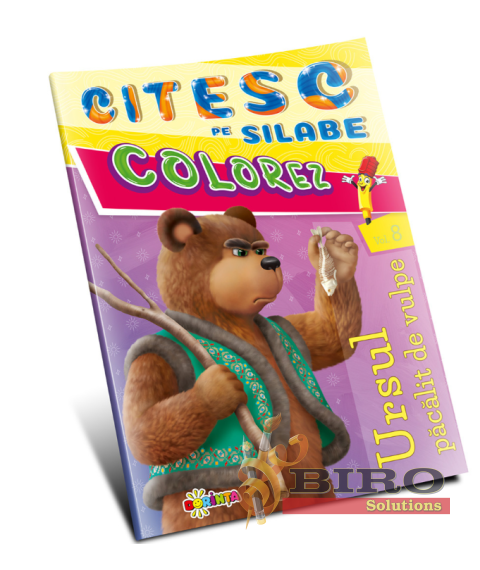 Citesc pe silabe. Colorez. Ursul păcălit de vulpe (Vol. 8)