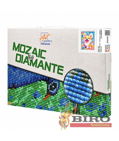 Mozaic cu diamante 20x30 cm Corgi fericit