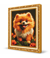 Mozaic cu diamante 20x30 cm Cățel Spitz