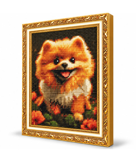 Mozaic cu diamante 20x30 cm Cățel Spitz