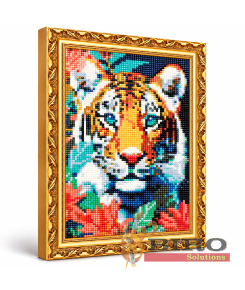 Mozaic cu diamante 20x30 cm Tigru cu ochi albaștri