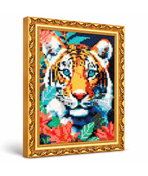 Mozaic cu diamante 20x30 cm Tigru cu ochi albaștri