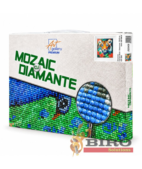 Mozaic cu diamante 20x30 cm Tigru cu ochi albaștri