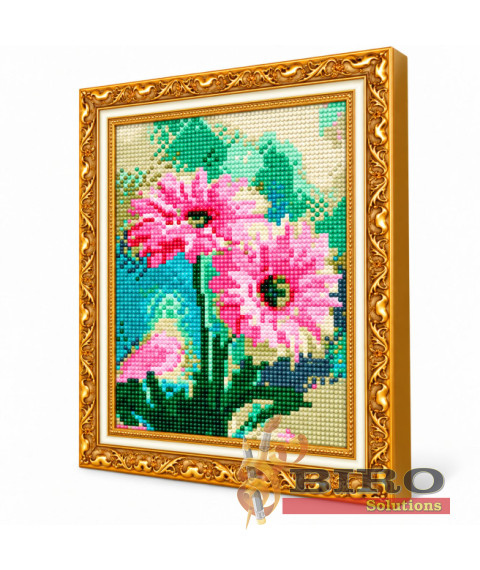 Mozaic cu diamante 20x30 cm Flori roz
