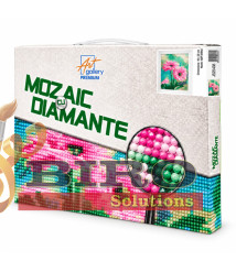 Mozaic cu diamante 20x30 cm Flori roz