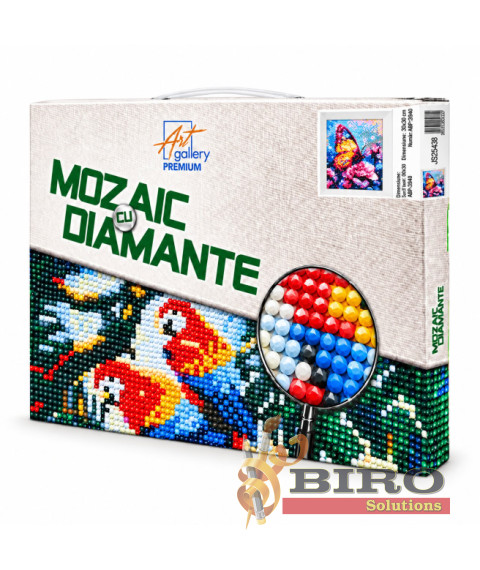 Mozaic cu diamante 20x30 cm Fluture frumos pe trandafir