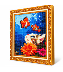Mozaic cu diamante 20x30 cm Pisicuță și peștișori