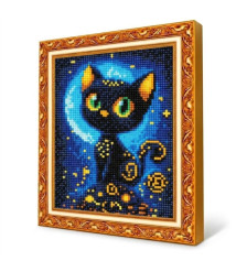 Mozaic cu diamante 20x30 cm Pisică neagră