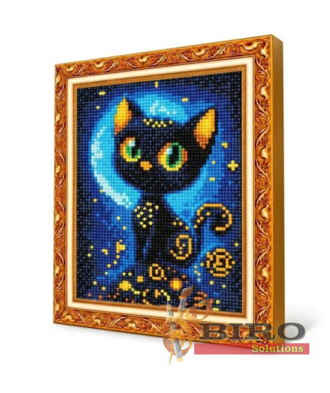 Mozaic cu diamante 20x30 cm Pisică neagră