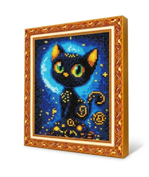 Mozaic cu diamante 20x30 cm Pisică neagră