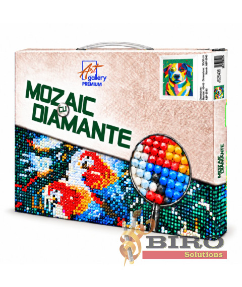 Mozaic cu diamante Cățel multicolor, 20x30 cm