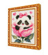 Mozaic cu diamante 20x30 cm Panda mică în floare