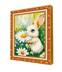 Mozaic cu diamante 20x30 cm Iepure printre flori