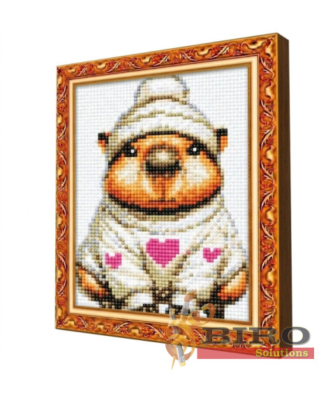 Mozaic cu diamante 20x30 cm Capibara cu căciuliță