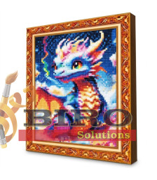 Mozaic cu diamante 20x30 cm Micul dragon