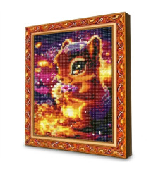 Mozaic cu diamante 20x30 cm Veveriță cu flori