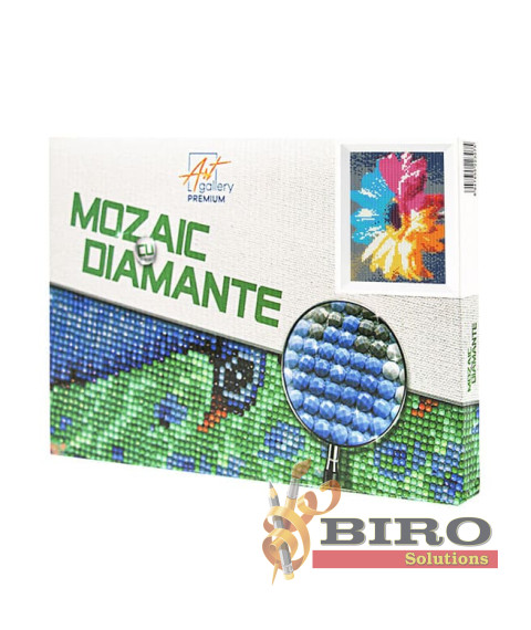 Mozaic cu diamante 20x30 cm Gerberă curcubeu