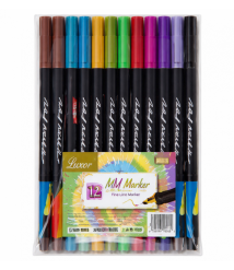 Markere metalice tip pensulă Brush, set 12 bucăți, ML14-1, M9363