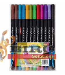 Markere metalice tip pensulă Brush, set 12 bucăți, ML14-1, M9363