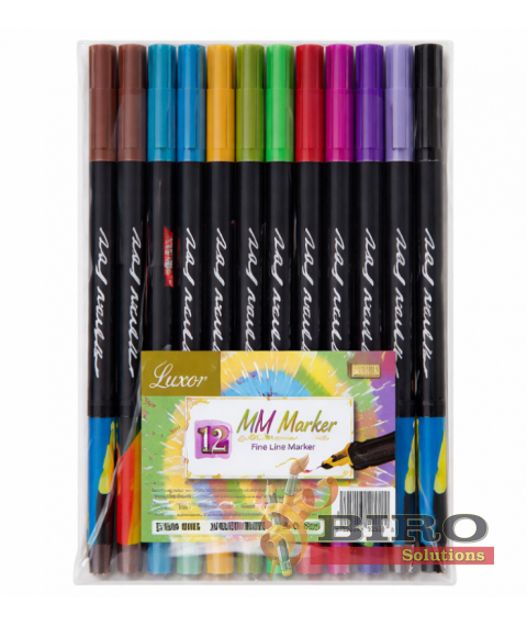 Markere metalice tip pensulă Brush, set 12 bucăți, ML14-1, M9363