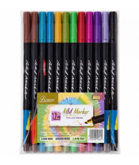 Markere metalice tip pensulă Brush, set 12 bucăți, ML14-1, M9363
