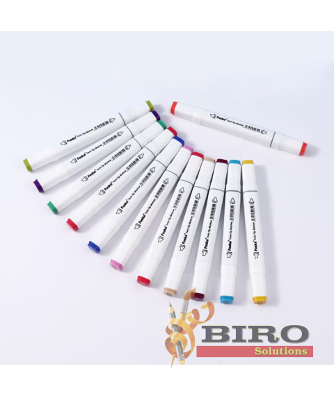 Set 36 markere profesionale, două vârfuri 1 mm și 7 mm, Foska MK5002