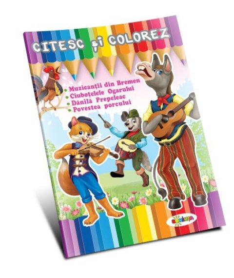 Citesc și colorez – Muzicanții din Bremen