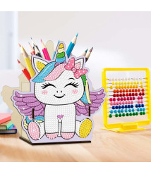 Suport pentru pixuri cu mozaic, Unicorn vesel