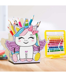 Suport pentru pixuri cu mozaic, Unicorn vesel