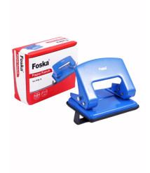 Perforator metalic de birou, 2 găuri, 16 coli, albastru, Foska PP8618