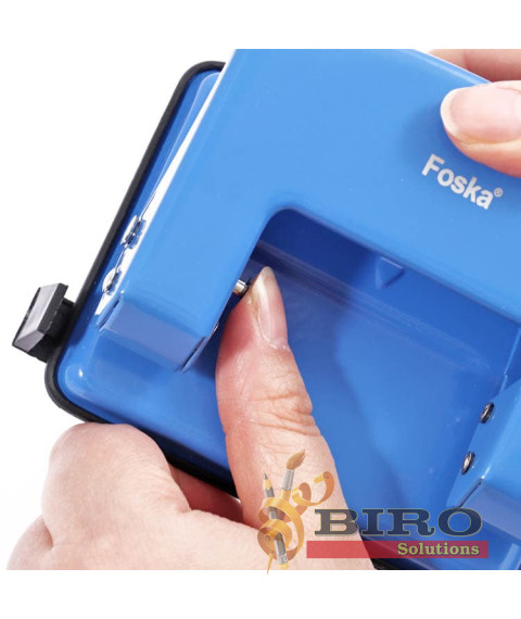 Perforator metalic de birou, 2 găuri, 16 coli, albastru, Foska PP8618