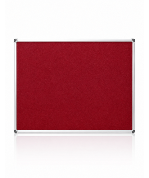 Tablă din fetru bordo 90 × 120 cm PANDA, ramă din aluminiu, 5305