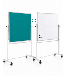 Tablă mobilă dublă magnetică Whiteboard/Fetru turcoaz 90 × 120 cm PANDA