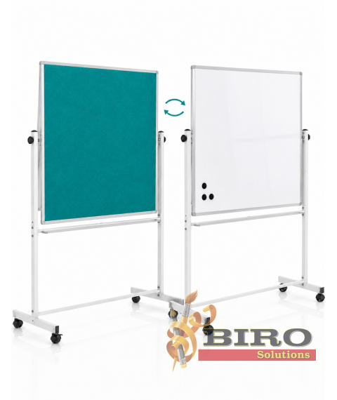 Tablă mobilă dublă magnetică Whiteboard/Fetru turcoaz 90 × 120 cm PANDA