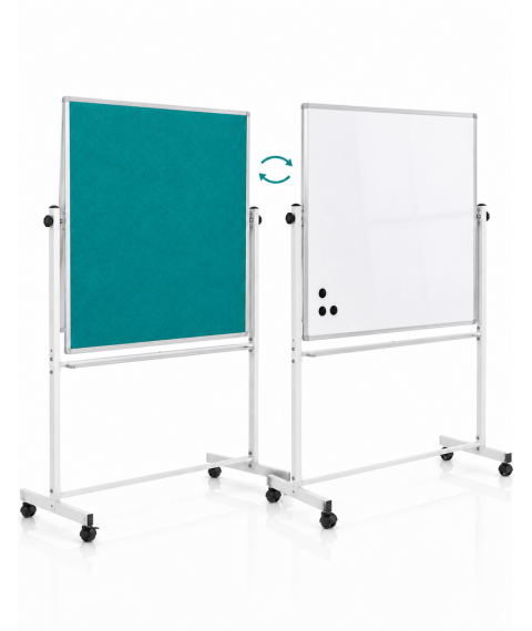 Tablă mobilă dublă magnetică Whiteboard/Fetru turcoaz 90 × 120 cm PANDA