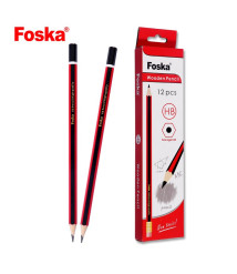 Creion grafit HB din lemn, hexagonal, fără radieră, Foska QB006