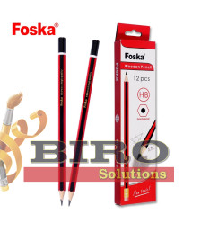 Creion grafit HB din lemn, hexagonal, fără radieră, Foska QB006