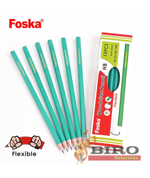 Creion grafit HB Foska Green fără radieră, din plastic, verde, QB114W