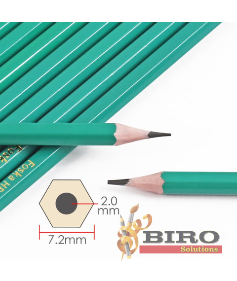 Creion grafit HB Foska Green fără radieră, din plastic, verde, QB114W